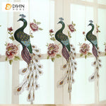 DIHIN HOME Pastoral Beige Peacock Embroidered Curtain Luxury Valance ,Blackout Curtains Grommet Window Curtain for Living Room ,52x84-inch,1 Panel Roman Shades Curtains Window Blinds custom curtains blackout curtains curtains for living room sheer curtains curtain fabric linen curtains kitchen curtains velvet curtains pinch pleat curtains bay window curtains outdoor curtains pleated curtains floral curtains dining room curtains kitchen valances drapes for bedroom patio curtains nursery curtains grommet curt