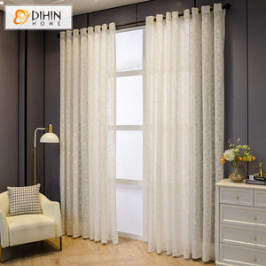 DIHIN HOME Pastoral Big Flowers Embroidered Sheer Curtain, Grommet Window Curtain for Living Room ,52x63-inch,1 Panel Roman Shades Curtains Window Blinds custom curtains blackout curtains curtains for living room sheer curtains curtain fabric linen curtains kitchen curtains velvet curtains pinch pleat curtains bay window curtains outdoor curtains pleated curtains floral curtains dining room curtains kitchen valances drapes for bedroom patio curtains nursery curtains grommet curtains