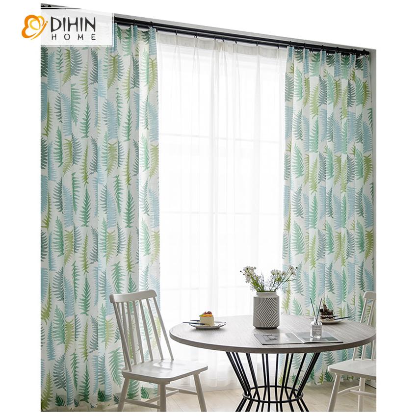 DIHIN HOME Pastoral Big Leaves Printed Curtain ,Cotton Linen ,Blackout Grommet Window Curtain for Living Room ,52x63-inch,1 Panel Roman Shades Curtains Window Blinds custom curtains blackout curtains curtains for living room sheer curtains curtain fabric linen curtains kitchen curtains velvet curtains pinch pleat curtains bay window curtains outdoor curtains pleated curtains floral curtains dining room curtains kitchen valances drapes for bedroom patio curtains nursery curtains grommet curtains