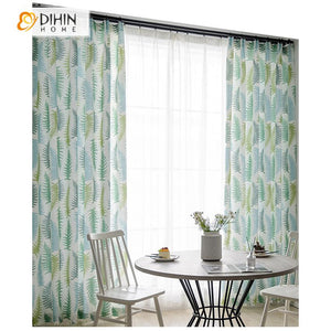 DIHIN HOME Pastoral Big Leaves Printed Curtain ,Cotton Linen ,Blackout Grommet Window Curtain for Living Room ,52x63-inch,1 Panel Roman Shades Curtains Window Blinds custom curtains blackout curtains curtains for living room sheer curtains curtain fabric linen curtains kitchen curtains velvet curtains pinch pleat curtains bay window curtains outdoor curtains pleated curtains floral curtains dining room curtains kitchen valances drapes for bedroom patio curtains nursery curtains grommet curtains