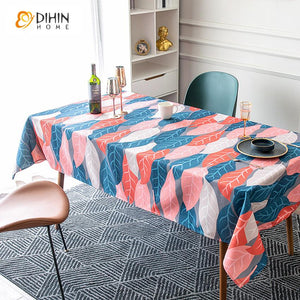 DIHIN HOME Pastoral Big Leaves Printed Tablecloth For Rectangle Tables,Custom Washed Linen Tablecloth,Handmade Rectangle Table Cover Roman Shades Curtains Window Blinds custom curtains blackout curtains curtains for living room sheer curtains curtain fabric linen curtains kitchen curtains velvet curtains pinch pleat curtains bay window curtains outdoor curtains pleated curtains floral curtains dining room curtains kitchen valances drapes for bedroom patio curtains nursery curtains grommet curtains