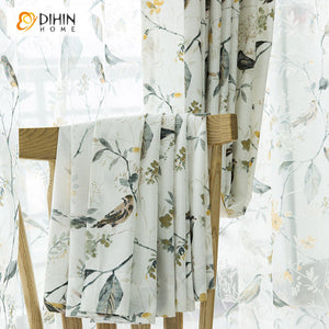DIHIN HOME Pastoral Bird Printed,Blackout Grommet Window Curtain for Living Room ,52x63-inch,1 Panel Roman Shades Curtains Window Blinds custom curtains blackout curtains curtains for living room sheer curtains curtain fabric linen curtains kitchen curtains velvet curtains pinch pleat curtains bay window curtains outdoor curtains pleated curtains floral curtains dining room curtains kitchen valances drapes for bedroom patio curtains nursery curtains grommet curtains