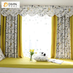 DIHIN HOME Pastoral Birds and Leaves Printed Curtain With Valance ,Blackout Curtains Grommet Window Curtain for Living Room ,52x84-inch,1 Panel Roman Shades Window Curtains Curtains Window Blinds Curtains Drapes linen drapery curtains and drapes windows drapes custom curtains blackout curtains curtains for living room window shades sheer curtains curtain fabric window treatments custom drapery