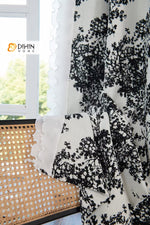 DIHIN HOME Pastoral Black Pattern Printed,Blackout Grommet Window Curtain for Living Room ,52x63-inch,1 Panel Roman Shades Curtains Window Blinds custom curtains blackout curtains curtains for living room sheer curtains curtain fabric linen curtains kitchen curtains velvet curtains pinch pleat curtains bay window curtains outdoor curtains pleated curtains floral curtains dining room curtains kitchen valances drapes for bedroom patio curtains nursery curtains grommet curtains