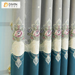 DIHIN HOME Pastoral Blue and Grey Embroidered Curtain Luxury Valance ,Blackout Curtains Grommet Window Curtain for Living Room ,52x84-inch,1 Panel Roman Shades Curtains Window Blinds custom curtains blackout curtains curtains for living room sheer curtains curtain fabric linen curtains kitchen curtains velvet curtains pinch pleat curtains bay window curtains outdoor curtains pleated curtains floral curtains dining room curtains kitchen valances drapes for bedroom patio curtains nursery curtains grommet curt