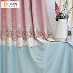 DIHIN HOME Pastoral Blue and Pink Embroidered Curtain Luxury Valance ,Blackout Curtains Grommet Window Curtain for Living Room ,52x84-inch,1 Panel Roman Shades Curtains Window Blinds custom curtains blackout curtains curtains for living room sheer curtains curtain fabric linen curtains kitchen curtains velvet curtains pinch pleat curtains bay window curtains outdoor curtains pleated curtains floral curtains dining room curtains kitchen valances drapes for bedroom patio curtains nursery curtains grommet curt