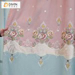 DIHIN HOME Pastoral Blue and Pink Embroidered Curtain Luxury Valance ,Blackout Curtains Grommet Window Curtain for Living Room ,52x84-inch,1 Panel Roman Shades Curtains Window Blinds custom curtains blackout curtains curtains for living room sheer curtains curtain fabric linen curtains kitchen curtains velvet curtains pinch pleat curtains bay window curtains outdoor curtains pleated curtains floral curtains dining room curtains kitchen valances drapes for bedroom patio curtains nursery curtains grommet curt