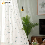 DIHIN HOME Pastoral Blue Butterfly Embroidered,Sheer Curtain,Grommet Window Curtain for Living Room ,52x63-inch,1 Panel Curtains custom curtains blackout curtains curtains for living room curtain fabric linen curtains