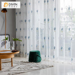 DIHIN HOME Pastoral Blue Cactus Embroidered ,Blackout Grommet Window Curtain for Living Room ,52x63-inch,1 Panel Roman Shades Curtains Window Blinds custom curtains blackout curtains curtains for living room sheer curtains curtain fabric linen curtains kitchen curtains velvet curtains pinch pleat curtains bay window curtains outdoor curtains pleated curtains floral curtains dining room curtains kitchen valances drapes for bedroom patio curtains nursery curtains grommet curtains