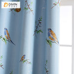 DIHIN HOME Pastoral Blue Color Birds Printed,Blackout Grommet Window Curtain for Living Room,1 Panel Roman Shades Curtains Window Blinds custom curtains blackout curtains curtains for living room sheer curtains curtain fabric linen curtains kitchen curtains velvet curtains pinch pleat curtains bay window curtains outdoor curtains pleated curtains floral curtains dining room curtains kitchen valances drapes for bedroom patio curtains nursery curtains grommet curtains