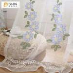 DIHIN HOME Pastoral Blue Color Embroidered Sheer Curtain, Grommet Window Curtain for Living Room ,52x63-inch,1 Panel Roman Shades Curtains Window Blinds custom curtains blackout curtains curtains for living room sheer curtains curtain fabric linen curtains kitchen curtains velvet curtains pinch pleat curtains bay window curtains outdoor curtains pleated curtains floral curtains dining room curtains kitchen valances drapes for bedroom patio curtains nursery curtains grommet curtains