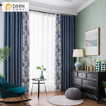 DIHIN HOME Pastoral Blue Color Leaves Printed,Blackout Grommet Window Curtain for Living Room ,52x63-inch,1 Panel Roman Shades Curtains Window Blinds custom curtains blackout curtains curtains for living room sheer curtains curtain fabric linen curtains kitchen curtains velvet curtains pinch pleat curtains bay window curtains outdoor curtains pleated curtains floral curtains dining room curtains kitchen valances drapes for bedroom patio curtains nursery curtains grommet curtains
