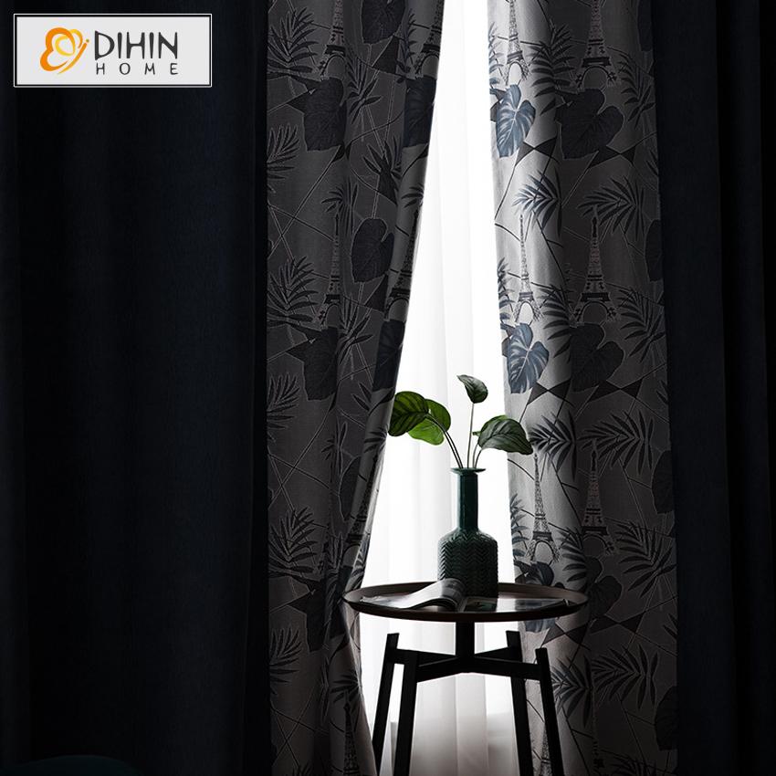 DIHIN HOME Pastoral Blue Color Leaves Printed,Blackout Grommet Window Curtain for Living Room ,52x63-inch,1 Panel Roman Shades Curtains Window Blinds custom curtains blackout curtains curtains for living room sheer curtains curtain fabric linen curtains kitchen curtains velvet curtains pinch pleat curtains bay window curtains outdoor curtains pleated curtains floral curtains dining room curtains kitchen valances drapes for bedroom patio curtains nursery curtains grommet curtains