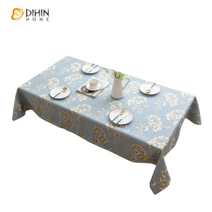 DIHIN HOME Pastoral Blue Color White Flowers Printed Tablecloth For Rectangle Tables,Custom Washed Linen Tablecloth,Handmade Rectangle Table Cover Roman Shades Curtains Window Blinds custom curtains blackout curtains curtains for living room sheer curtains curtain fabric linen curtains kitchen curtains velvet curtains pinch pleat curtains bay window curtains outdoor curtains pleated curtains floral curtains dining room curtains kitchen valances drapes for bedroom patio curtains nursery curtains grommet curt