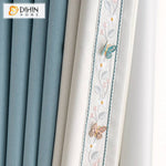 DIHIN HOME Pastoral Blue Curtains With Butterfly Lace,Blackout Grommet Window Curtain for Living Room ,52x63-inch,1 Panel Roman Shades Curtains Window Blinds custom curtains blackout curtains curtains for living room sheer curtains curtain fabric linen curtains kitchen curtains velvet curtains pinch pleat curtains bay window curtains outdoor curtains pleated curtains floral curtains dining room curtains kitchen valances drapes for bedroom patio curtains nursery curtains grommet curtains
