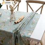 DIHIN HOME Pastoral Blue Fabric Bird and Flower Printed Tablecloth For Rectangle Tables,Custom Washed Linen Tablecloth,Handmade Rectangle Table Cover Roman Shades Curtains Window Blinds custom curtains blackout curtains curtains for living room sheer curtains curtain fabric linen curtains kitchen curtains velvet curtains pinch pleat curtains bay window curtains outdoor curtains pleated curtains floral curtains dining room curtains kitchen valances drapes for bedroom patio curtains nursery curtains grommet c