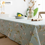 DIHIN HOME Pastoral Blue Fabric Bird and Flower Printed Tablecloth For Rectangle Tables,Custom Washed Linen Tablecloth,Handmade Rectangle Table Cover Roman Shades Curtains Window Blinds custom curtains blackout curtains curtains for living room sheer curtains curtain fabric linen curtains kitchen curtains velvet curtains pinch pleat curtains bay window curtains outdoor curtains pleated curtains floral curtains dining room curtains kitchen valances drapes for bedroom patio curtains nursery curtains grommet c