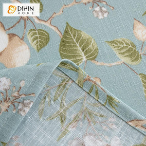 DIHIN HOME Pastoral Blue Fabric Bird and Flower Printed Tablecloth For Rectangle Tables,Custom Washed Linen Tablecloth,Handmade Rectangle Table Cover Roman Shades Curtains Window Blinds custom curtains blackout curtains curtains for living room sheer curtains curtain fabric linen curtains kitchen curtains velvet curtains pinch pleat curtains bay window curtains outdoor curtains pleated curtains floral curtains dining room curtains kitchen valances drapes for bedroom patio curtains nursery curtains grommet c