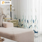 DIHIN HOME Pastoral Blue Feather Embroidered Sheer Curtain, Grommet Window Curtain for Living Room ,52x63-inch,1 Panel Roman Shades Curtains Window Blinds custom curtains blackout curtains curtains for living room sheer curtains curtain fabric linen curtains kitchen curtains velvet curtains pinch pleat curtains bay window curtains outdoor curtains pleated curtains floral curtains dining room curtains kitchen valances drapes for bedroom patio curtains nursery curtains grommet curtains