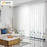 DIHIN HOME Pastoral Blue Feather Embroidered Sheer Curtain, Grommet Window Curtain for Living Room ,52x63-inch,1 Panel Roman Shades Curtains Window Blinds custom curtains blackout curtains curtains for living room sheer curtains curtain fabric linen curtains kitchen curtains velvet curtains pinch pleat curtains bay window curtains outdoor curtains pleated curtains floral curtains dining room curtains kitchen valances drapes for bedroom patio curtains nursery curtains grommet curtains