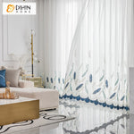 DIHIN HOME Pastoral Blue Feather Embroidered Sheer Curtain, Grommet Window Curtain for Living Room ,52x63-inch,1 Panel Roman Shades Curtains Window Blinds custom curtains blackout curtains curtains for living room sheer curtains curtain fabric linen curtains kitchen curtains velvet curtains pinch pleat curtains bay window curtains outdoor curtains pleated curtains floral curtains dining room curtains kitchen valances drapes for bedroom patio curtains nursery curtains grommet curtains