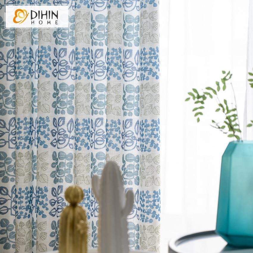 DIHIN HOME Pastoral Blue Flower Printed Curtains ,Blackout Grommet Window Curtain for Living Room ,52x63-inch,1 Panel Roman Shades Curtains Window Blinds custom curtains blackout curtains curtains for living room sheer curtains curtain fabric linen curtains kitchen curtains velvet curtains pinch pleat curtains bay window curtains outdoor curtains pleated curtains floral curtains dining room curtains kitchen valances drapes for bedroom patio curtains nursery curtains grommet curtains