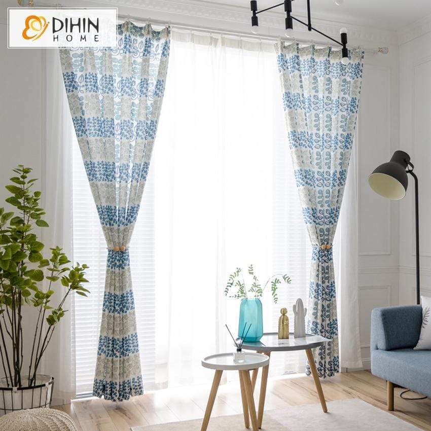 DIHIN HOME Pastoral Blue Flower Printed Curtains ,Blackout Grommet Window Curtain for Living Room ,52x63-inch,1 Panel Roman Shades Curtains Window Blinds custom curtains blackout curtains curtains for living room sheer curtains curtain fabric linen curtains kitchen curtains velvet curtains pinch pleat curtains bay window curtains outdoor curtains pleated curtains floral curtains dining room curtains kitchen valances drapes for bedroom patio curtains nursery curtains grommet curtains