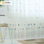 DIHIN HOME Pastoral Blue Flowers Embroidered,Grommet Window Sheer Curtain for Living Room ,52x63-inch,1 Panel Roman Shades Curtains Window Blinds custom curtains blackout curtains curtains for living room sheer curtains curtain fabric linen curtains kitchen curtains velvet curtains pinch pleat curtains bay window curtains outdoor curtains pleated curtains floral curtains dining room curtains kitchen valances drapes for bedroom patio curtains nursery curtains grommet curtains