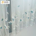 DIHIN HOME Pastoral Blue Flowers Embroidered,Grommet Window Sheer Curtain for Living Room ,52x63-inch,1 Panel Roman Shades Curtains Window Blinds custom curtains blackout curtains curtains for living room sheer curtains curtain fabric linen curtains kitchen curtains velvet curtains pinch pleat curtains bay window curtains outdoor curtains pleated curtains floral curtains dining room curtains kitchen valances drapes for bedroom patio curtains nursery curtains grommet curtains