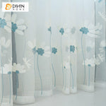 DIHIN HOME Pastoral Blue Flowers Embroidered,Grommet Window Sheer Curtain for Living Room ,52x63-inch,1 Panel Roman Shades Curtains Window Blinds custom curtains blackout curtains curtains for living room sheer curtains curtain fabric linen curtains kitchen curtains velvet curtains pinch pleat curtains bay window curtains outdoor curtains pleated curtains floral curtains dining room curtains kitchen valances drapes for bedroom patio curtains nursery curtains grommet curtains