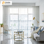 DIHIN HOME Pastoral Blue Flowers Embroidered,Sheer Curtain,Grommet Window Curtain for Living Room ,52x63-inch,1 Panel Curtains custom curtains blackout curtains curtains for living room curtain fabric linen curtains