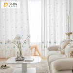 DIHIN HOME Pastoral Blue Flowers Embroidered Sheer Curtain, Grommet Window Curtain for Living Room ,52x63-inch,1 Panel Roman Shades Curtains Window Blinds custom curtains blackout curtains curtains for living room sheer curtains curtain fabric linen curtains kitchen curtains velvet curtains pinch pleat curtains bay window curtains outdoor curtains pleated curtains floral curtains dining room curtains kitchen valances drapes for bedroom patio curtains nursery curtains grommet curtains