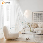 DIHIN HOME Pastoral Blue Flowers Embroidered Sheer Curtain, Grommet Window Curtain for Living Room ,52x63-inch,1 Panel Roman Shades Curtains Window Blinds custom curtains blackout curtains curtains for living room sheer curtains curtain fabric linen curtains kitchen curtains velvet curtains pinch pleat curtains bay window curtains outdoor curtains pleated curtains floral curtains dining room curtains kitchen valances drapes for bedroom patio curtains nursery curtains grommet curtains