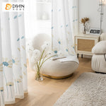 DIHIN HOME Pastoral Blue Flowers Embroidered Sheer Curtain, Grommet Window Curtain for Living Room ,52x63-inch,1 Panel Roman Shades Curtains Window Blinds custom curtains blackout curtains curtains for living room sheer curtains curtain fabric linen curtains kitchen curtains velvet curtains pinch pleat curtains bay window curtains outdoor curtains pleated curtains floral curtains dining room curtains kitchen valances drapes for bedroom patio curtains nursery curtains grommet curtains