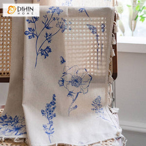 DIHIN HOME Pastoral Blue Flowers Printed,Blackout Grommet Window Curtain for Living Room ,52x63-inch,1 Panel Roman Shades Curtains Window Blinds custom curtains blackout curtains curtains for living room sheer curtains curtain fabric linen curtains kitchen curtains velvet curtains pinch pleat curtains bay window curtains outdoor curtains pleated curtains floral curtains dining room curtains kitchen valances drapes for bedroom patio curtains nursery curtains grommet curtains