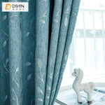 DIHIN HOME Pastoral Blue Leaves Embroidered Curtains,Blackout Grommet Window Curtain for Living Room ,52x63-inch,1 Panel Roman Shades Curtains Window Blinds custom curtains blackout curtains curtains for living room sheer curtains curtain fabric linen curtains kitchen curtains velvet curtains pinch pleat curtains bay window curtains outdoor curtains pleated curtains floral curtains dining room curtains kitchen valances drapes for bedroom patio curtains nursery curtains grommet curtains