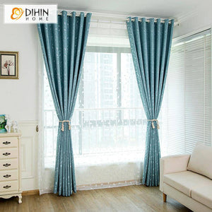 DIHIN HOME Pastoral Blue Leaves Embroidered Curtains,Blackout Grommet Window Curtain for Living Room ,52x63-inch,1 Panel Roman Shades Curtains Window Blinds custom curtains blackout curtains curtains for living room sheer curtains curtain fabric linen curtains kitchen curtains velvet curtains pinch pleat curtains bay window curtains outdoor curtains pleated curtains floral curtains dining room curtains kitchen valances drapes for bedroom patio curtains nursery curtains grommet curtains