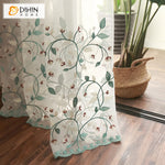 DIHIN HOME Pastoral Blue Leaves Embroidered Sheer Curtain,Grommet Window Curtain for Living Room ,52x63-inch,1 Panel Roman Shades Curtains Window Blinds custom curtains blackout curtains curtains for living room sheer curtains curtain fabric linen curtains kitchen curtains velvet curtains pinch pleat curtains bay window curtains outdoor curtains pleated curtains floral curtains dining room curtains kitchen valances drapes for bedroom patio curtains nursery curtains grommet curtains