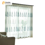 DIHIN HOME Pastoral Blue Leaves Embroidered Sheer Curtain, Grommet Window Curtain for Living Room ,52x63-inch,1 Panel Roman Shades Curtains Window Blinds custom curtains blackout curtains curtains for living room sheer curtains curtain fabric linen curtains kitchen curtains velvet curtains pinch pleat curtains bay window curtains outdoor curtains pleated curtains floral curtains dining room curtains kitchen valances drapes for bedroom patio curtains nursery curtains grommet curtains
