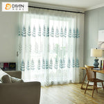 DIHIN HOME Pastoral Blue Leaves Embroidered Sheer Curtain, Grommet Window Curtain for Living Room ,52x63-inch,1 Panel Roman Shades Curtains Window Blinds custom curtains blackout curtains curtains for living room sheer curtains curtain fabric linen curtains kitchen curtains velvet curtains pinch pleat curtains bay window curtains outdoor curtains pleated curtains floral curtains dining room curtains kitchen valances drapes for bedroom patio curtains nursery curtains grommet curtains