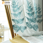 DIHIN HOME Pastoral Blue Leaves Embroidered Sheer Curtain, Grommet Window Curtain for Living Room ,52x63-inch,1 Panel Roman Shades Curtains Window Blinds custom curtains blackout curtains curtains for living room sheer curtains curtain fabric linen curtains kitchen curtains velvet curtains pinch pleat curtains bay window curtains outdoor curtains pleated curtains floral curtains dining room curtains kitchen valances drapes for bedroom patio curtains nursery curtains grommet curtains