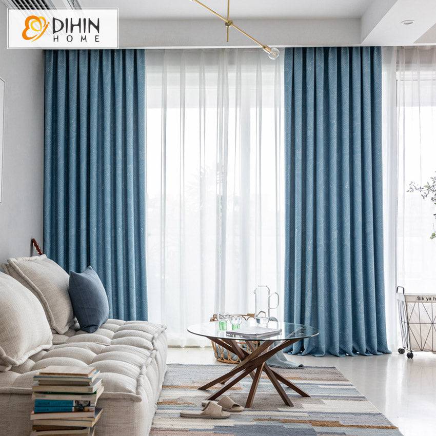 DIHIN HOME Pastoral Blue Leaves Printed,Blackout Grommet Window Curtain for Living Room,1 Panel Roman Shades Curtains Window Blinds custom curtains blackout curtains curtains for living room sheer curtains curtain fabric linen curtains kitchen curtains velvet curtains pinch pleat curtains bay window curtains outdoor curtains pleated curtains floral curtains dining room curtains kitchen valances drapes for bedroom patio curtains nursery curtains grommet curtains