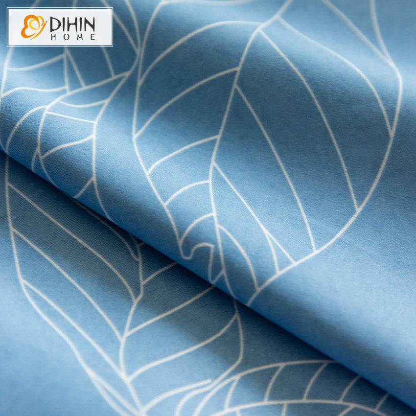 DIHIN HOME Pastoral Blue Leaves Printed,Blackout Grommet Window Curtain for Living Room,1 Panel Roman Shades Curtains Window Blinds custom curtains blackout curtains curtains for living room sheer curtains curtain fabric linen curtains kitchen curtains velvet curtains pinch pleat curtains bay window curtains outdoor curtains pleated curtains floral curtains dining room curtains kitchen valances drapes for bedroom patio curtains nursery curtains grommet curtains
