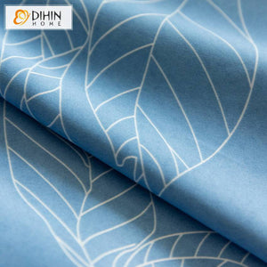 DIHIN HOME Pastoral Blue Leaves Printed,Blackout Grommet Window Curtain for Living Room,1 Panel Roman Shades Curtains Window Blinds custom curtains blackout curtains curtains for living room sheer curtains curtain fabric linen curtains kitchen curtains velvet curtains pinch pleat curtains bay window curtains outdoor curtains pleated curtains floral curtains dining room curtains kitchen valances drapes for bedroom patio curtains nursery curtains grommet curtains