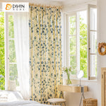 DIHIN HOME Pastoral Blue Leaves Printed Curtain,Blackout Grommet Window Curtain for Living Room,1 Panel Roman Shades Curtains Window Blinds custom curtains blackout curtains curtains for living room sheer curtains curtain fabric linen curtains kitchen curtains velvet curtains pinch pleat curtains bay window curtains outdoor curtains pleated curtains floral curtains dining room curtains kitchen valances drapes for bedroom patio curtains nursery curtains grommet curtains