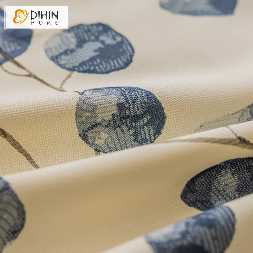 DIHIN HOME Pastoral Blue Leaves Printed Curtain,Blackout Grommet Window Curtain for Living Room,1 Panel Roman Shades Curtains Window Blinds custom curtains blackout curtains curtains for living room sheer curtains curtain fabric linen curtains kitchen curtains velvet curtains pinch pleat curtains bay window curtains outdoor curtains pleated curtains floral curtains dining room curtains kitchen valances drapes for bedroom patio curtains nursery curtains grommet curtains