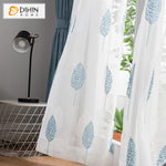 DIHIN HOME Pastoral Blue Leaves White Sheer Curtain,Grommet Window Curtain for Living Room ,52x63-inch,1 Panel Roman Shades Curtains Window Blinds custom curtains blackout curtains curtains for living room sheer curtains curtain fabric linen curtains kitchen curtains velvet curtains pinch pleat curtains bay window curtains outdoor curtains pleated curtains floral curtains dining room curtains kitchen valances drapes for bedroom patio curtains nursery curtains grommet curtains