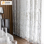 DIHIN HOME Pastoral Branches and Leaves Embroidered Sheer Curtains,Grommet Window Curtain for Living Room ,52x63-inch,1 Panel Roman Shades Curtains Window Blinds custom curtains blackout curtains curtains for living room sheer curtains curtain fabric linen curtains kitchen curtains velvet curtains pinch pleat curtains bay window curtains outdoor curtains pleated curtains floral curtains dining room curtains kitchen valances drapes for bedroom patio curtains nursery curtains grommet curtains