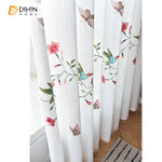 DIHIN HOME Pastoral Brid and Flower Embroidered Sheer Curtain, Grommet Window Curtain for Living Room ,52x63-inch,1 Panel Roman Shades Curtains Window Blinds custom curtains blackout curtains curtains for living room sheer curtains curtain fabric linen curtains kitchen curtains velvet curtains pinch pleat curtains bay window curtains outdoor curtains pleated curtains floral curtains dining room curtains kitchen valances drapes for bedroom patio curtains nursery curtains grommet curtains