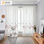 DIHIN HOME Pastoral Brid and Flower Embroidered Sheer Curtain, Grommet Window Curtain for Living Room ,52x63-inch,1 Panel Roman Shades Curtains Window Blinds custom curtains blackout curtains curtains for living room sheer curtains curtain fabric linen curtains kitchen curtains velvet curtains pinch pleat curtains bay window curtains outdoor curtains pleated curtains floral curtains dining room curtains kitchen valances drapes for bedroom patio curtains nursery curtains grommet curtains